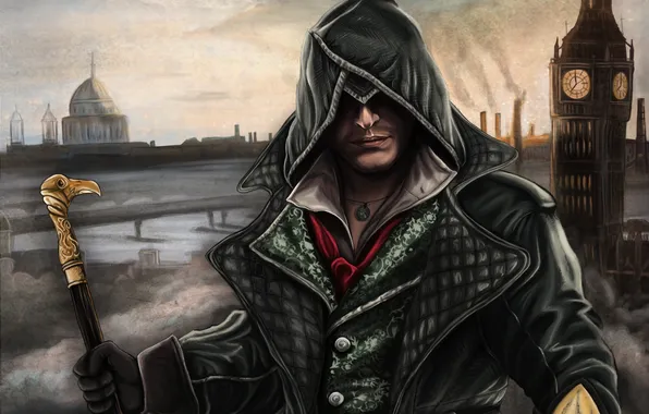 Picture art, assassins creed, assassin, Jacob Fry, Jacob Frye, syndicate, Blaukralle
