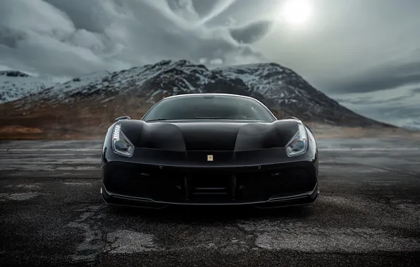 Picture Ferrari, GTB, BLACK, 488, FERRARI, FERRARI 488 GTB