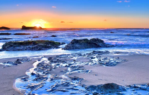 Picture sea, sunset, nature, photo, dawn, coast
