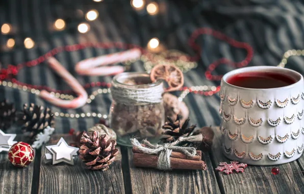 Board, new year, Christmas, mug, cinnamon, bumps, Christmas decorations