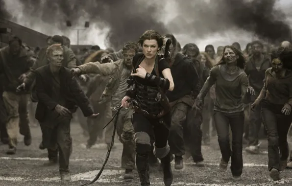 Picture zombies, resident evil, Milla Jovovich, resident evil