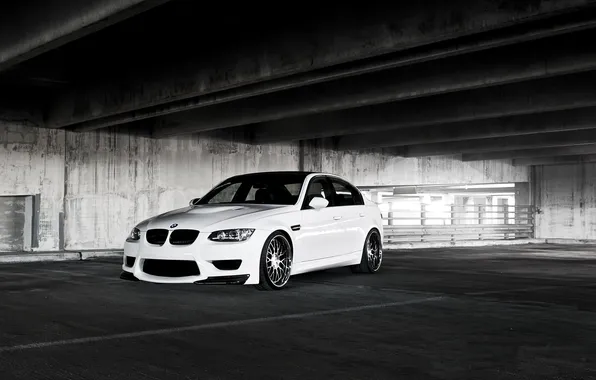 Picture white, BMW, BMW, Parking, white, E90