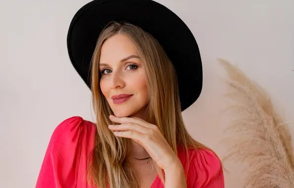 Picture girl, style, portrait, makeup, hat, gesture, black, Svetlana Sokolova
