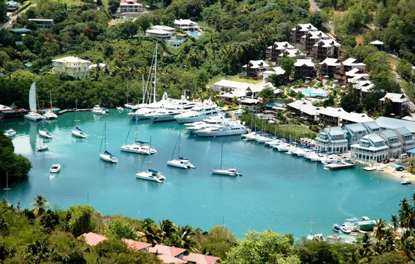 The city, island, yachts, port, Caribbean, Caribbean, marina, St.Lucia