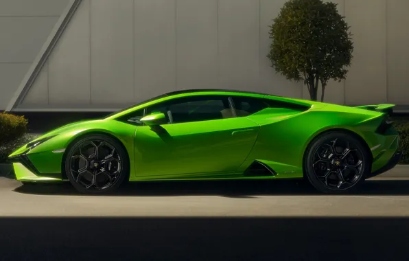 Picture Lamborghini, side view, Huracan, streamlined shapes, Technique