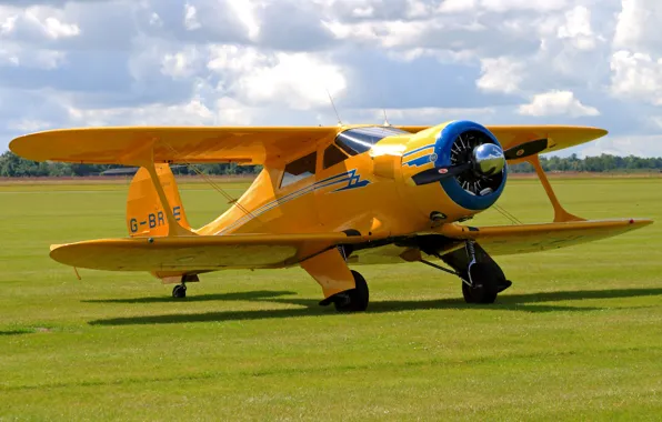 Field, the sky, grass, the plane, multipurpose, Beechcraft, D17S