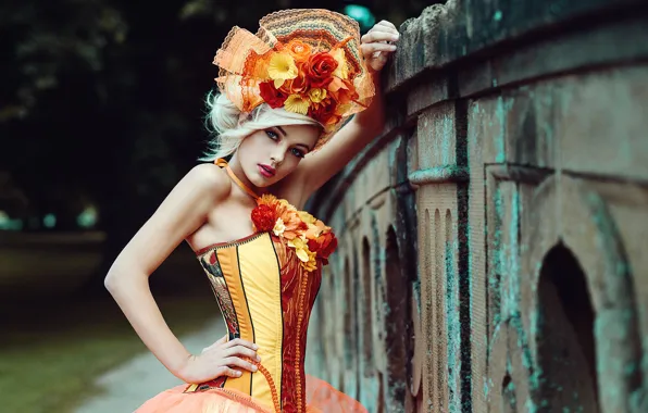 Picture girl, makeup, Corset girl