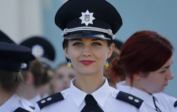 Picture Ukrainian, shirt, smile, cap, closeup, face, white shirt, earrings