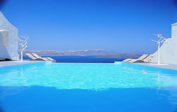Design, style, Villa, pool, Santorini, Greece, terrace