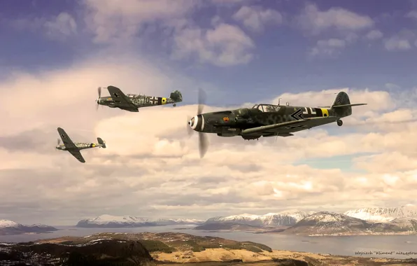 Picture fighter, Messerschmitt, Bf-109, JG5, "The Arctic ocean", Bf.109G-14