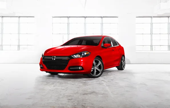 Picture Red, White, Dodge, Dodge, The front, Dart