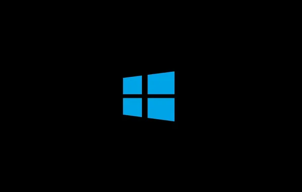Minimalism, squares, microsoft, black, blue, windows 10, win 10