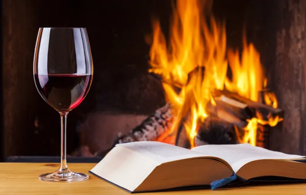 Fire, book, vine