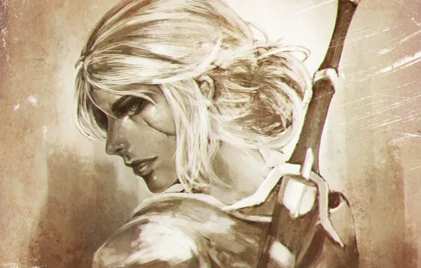 Picture girl, art, witcher, ciri, the witcher 3: wild hunt