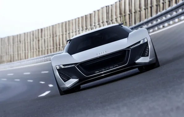 Grey, Audi, track, front view, 2018, PB18 e-tron Concept
