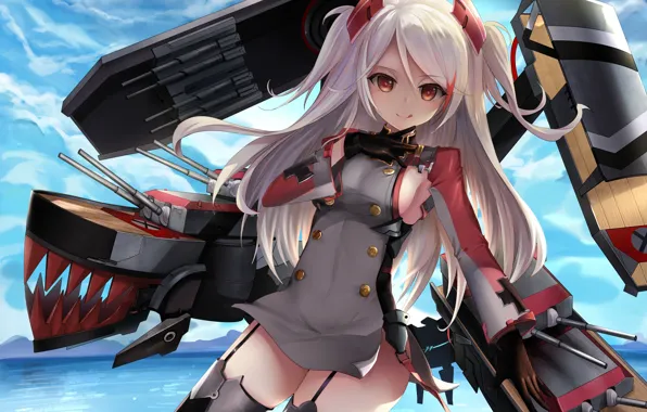 Picture girl, smile, weapons, Azur Lane