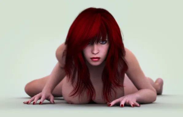 Look, pose, rendering, Girl, bust, sneaks, depth of field