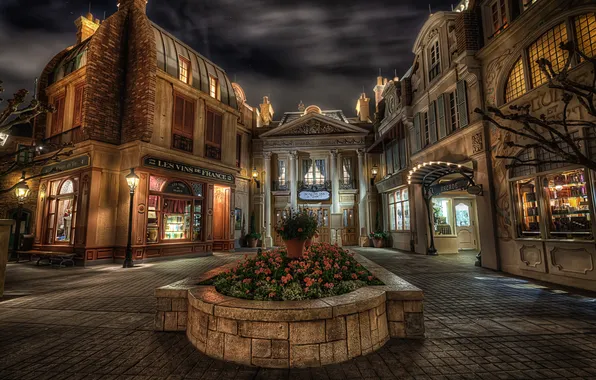 Picture street, home, the evening, USA, the scenery, Disneyland, pavilion