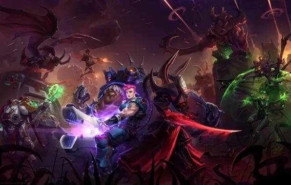 Starcraft, zerg, warcraft, wow, art, sarah kerrigan, Illidan Stormrage, Heroes of the Storm