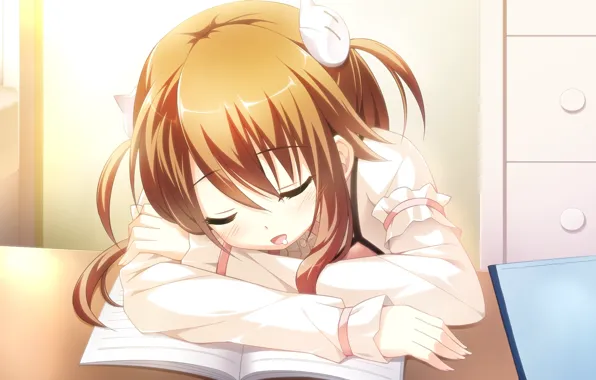 Picture sleep, anime, book, lessons, art girl