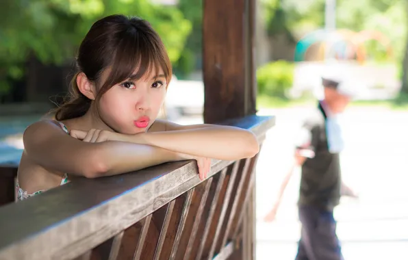 Picture summer, girl, face, lips, Asian