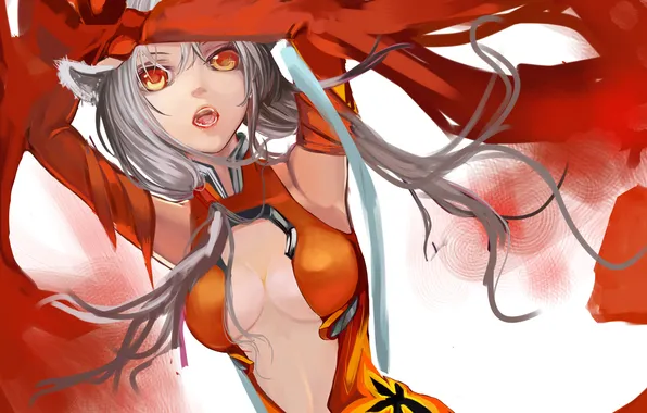 Figure, hands, ears, neko, guilty crown, inori yuzuriha