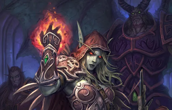 Magic, the demon, horns, elf, world of warcraft, sylvanas, windrunner