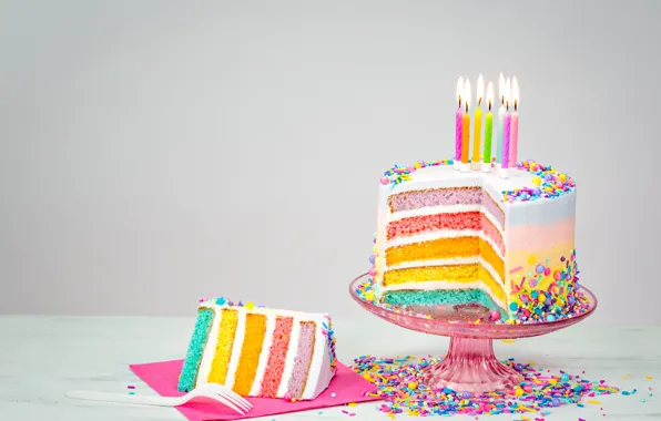 Birthday, colorful, cake, cake, Happy Birthday, celebration, candles, decoration