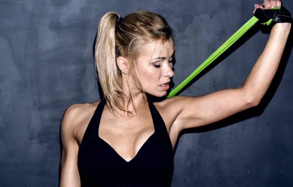 Blonde, workout, fitness