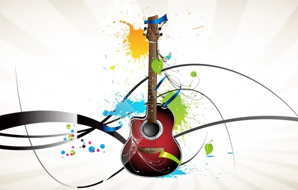 Picture music, guitar, vector