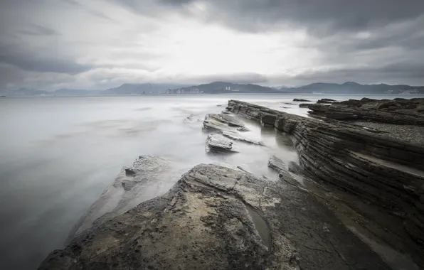 Mountains, nature, fog, stones, rocks, Hong Kong