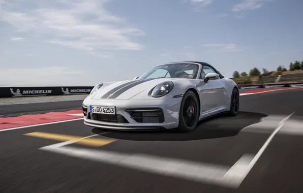 Movement, speed, track, sports car, convertible, Porsche 911, Carrera, exterior