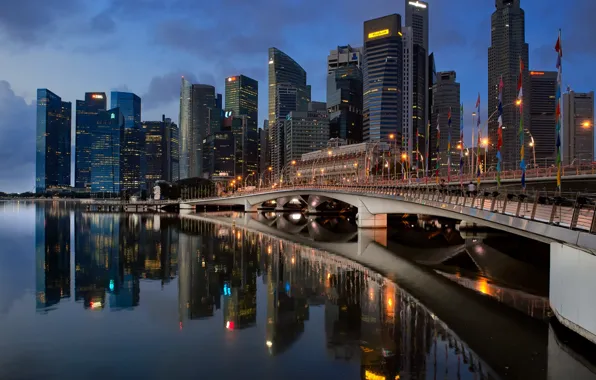 Singapore, Sunlight, Esplanade bridge