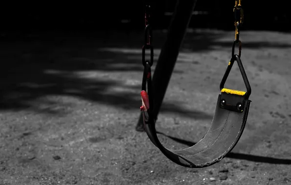 Yellow, red, black, chain, Swing