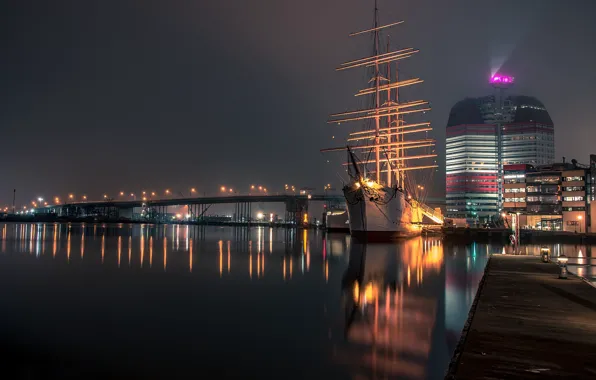 Picture night, lights, Sweden, Gothenburg