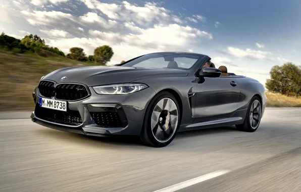 Picture road, speed, BMW, convertible, 2019, BMW M8, M8, F91