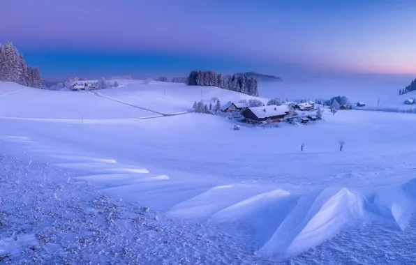 Winter, snow, mountains