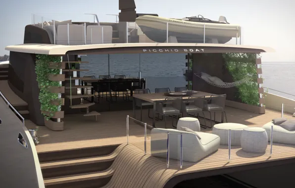 Design, style, interior, yacht, Suite, luxury motor yacht, Picchio boat