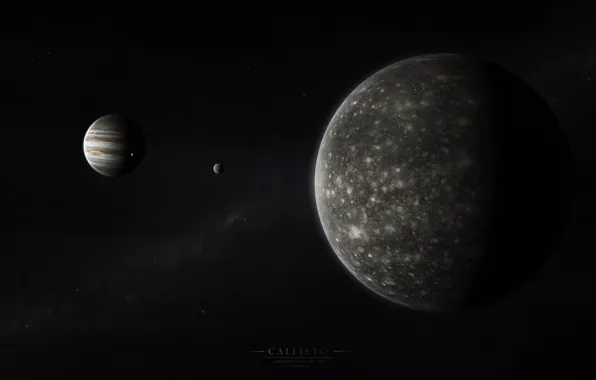 Picture Jupiter, solar system, the milky way, satellites, gas giant, Callisto