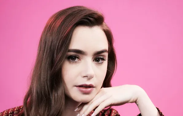 Eyes, look, girl, background, portrait, Lily Collins