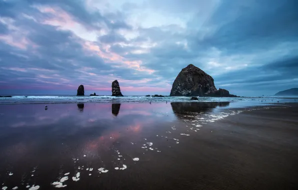 Sea, the sky, clouds, stones, rocks