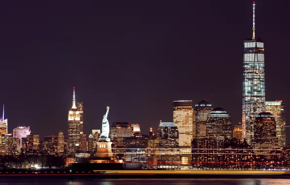 The city, night lights, Home, skyscrapers, Night city