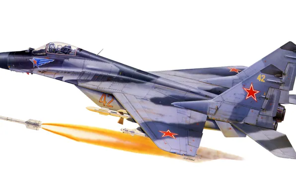 Flight, the plane, figure, fighter, USSR, the MiG-29