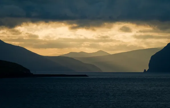 Clouds, island, The Faroe Islands, Føroyar