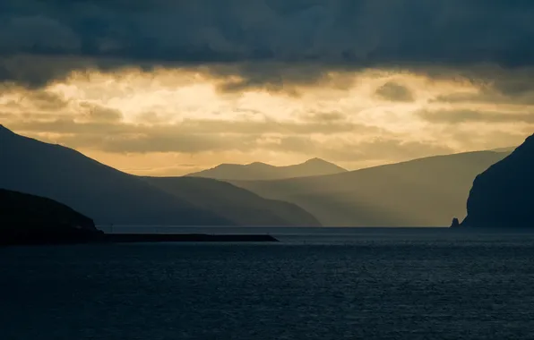 Picture Islands, clouds, The Faroe Islands, Føroyar