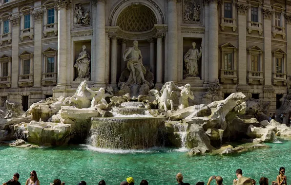 Rome, Italy, panorama, the Trevi fountain