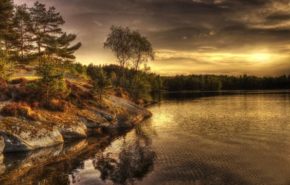 Picture lake, the evening, Sweden