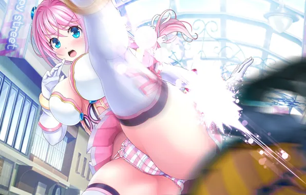 Girl, game, pantsu, fighter, panties, pink hair, pussy, nipples