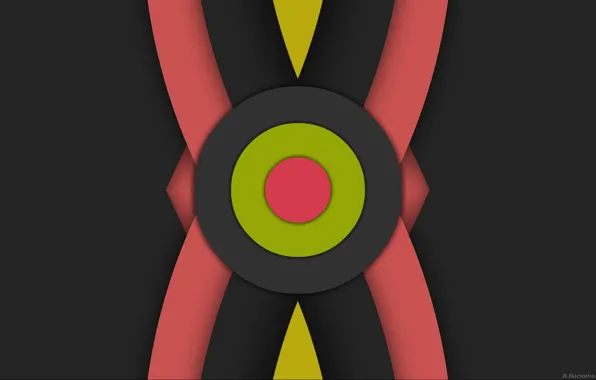 Circles, background, dark, figure, layers