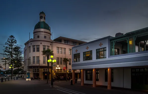Lights, street, home, New Zealand, Napier
